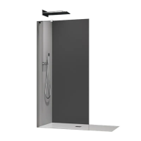 Душова перегородка Koer SR SP02-100x200-TR-07 Walk-In прозоре скло Easy Clean 8мм, GRAPHITE (KR5397)
